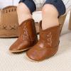 imageBaby Western Cowboy Boots Infant Boys Girls NonSlip Soft Sole Booties Toddler Newborn First Walker Crib ShoesBrown