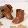 imageBaby Western Cowboy Boots Infant Boys Girls NonSlip Soft Sole Booties Toddler Newborn First Walker Crib ShoesBrown