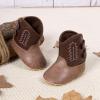 imageBaby Western Cowboy Boots Infant Boys Girls NonSlip Soft Sole Booties Toddler Newborn First Walker Crib ShoesDark Brown