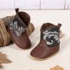 imageBaby Western Cowboy Boots Infant Boys Girls NonSlip Soft Sole Booties Toddler Newborn First Walker Crib ShoesSilver