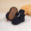 imageInfant Baby Boys Girls Cozy Fleece Booties Stay on Slippers Non Slip Soft Gripper Sock Shoes Toddler First Walker Newborn Crib Birthday Shower GiftB01Navy Bluerubber Sole