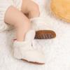 imageInfant Baby Boys Girls Cozy Fleece Booties Stay on Slippers Non Slip Soft Gripper Sock Shoes Toddler First Walker Newborn Crib Birthday Shower GiftB01Whiterubber Sole