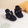 imageInfant Baby Boys Girls Cozy Fleece Booties Stay on Slippers Non Slip Soft Gripper Sock Shoes Toddler First Walker Newborn Crib Birthday Shower GiftB01Navy Bluerubber Sole