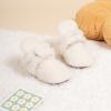 imageInfant Baby Boys Girls Cozy Fleece Booties Stay on Slippers Non Slip Soft Gripper Sock Shoes Toddler First Walker Newborn Crib Birthday Shower GiftB01Whiterubber Sole