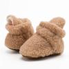 imageInfant Baby Boys Girls Cozy Fleece Booties Stay on Slippers Non Slip Soft Gripper Sock Shoes Toddler First Walker Newborn Crib Birthday Shower GiftCFleece Khaki