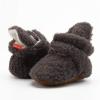 imageInfant Baby Boys Girls Cozy Fleece Booties Stay on Slippers Non Slip Soft Gripper Sock Shoes Toddler First Walker Newborn Crib Birthday Shower GiftCFleece Dark Grey