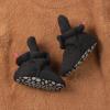 imageInfant Baby Boys Girls Cozy Fleece Booties Stay on Slippers Non Slip Soft Gripper Sock Shoes Toddler First Walker Newborn Crib Birthday Shower GiftFBlack
