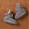imageInfant Baby Boys Girls Cozy Fleece Booties Stay on Slippers Non Slip Soft Gripper Sock Shoes Toddler First Walker Newborn Crib Birthday Shower GiftFGrey