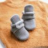 imageInfant Baby Boys Girls Cozy Fleece Booties Stay on Slippers Non Slip Soft Gripper Sock Shoes Toddler First Walker Newborn Crib Birthday Shower GiftFGrey
