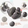 imageInfant Baby Boys Girls Cozy Fleece Booties Stay on Slippers Non Slip Soft Gripper Sock Shoes Toddler First Walker Newborn Crib Birthday Shower GiftFGrey