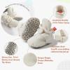 imageInfant Baby Boys Girls Cozy Fleece Booties Stay on Slippers Non Slip Soft Gripper Sock Shoes Toddler First Walker Newborn Crib Birthday Shower GiftFWhite