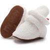 imageInfant Baby Boys Girls Cozy Fleece Booties Stay on Slippers Non Slip Soft Gripper Sock Shoes Toddler First Walker Newborn Crib Birthday Shower GiftGWhite