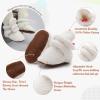 imageInfant Baby Boys Girls Cozy Fleece Booties Stay on Slippers Non Slip Soft Gripper Sock Shoes Toddler First Walker Newborn Crib Birthday Shower GiftGWhite