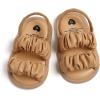 imageInfant Baby Girls Sandals Summer Open Toe Wedding Princess Dress Shoe Soft Sole Baby Shoes for Newborn GirlD01Brown