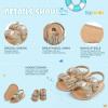 imageInfant Baby Girls Sandals Summer Open Toe Wedding Princess Dress Shoe Soft Sole Baby Shoes for Newborn GirlD01Gold