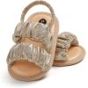 imageInfant Baby Girls Sandals Summer Open Toe Wedding Princess Dress Shoe Soft Sole Baby Shoes for Newborn GirlD01Gold