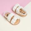 imageInfant Baby Girls Sandals Summer Open Toe Wedding Princess Dress Shoe Soft Sole Baby Shoes for Newborn GirlD01White