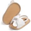 imageInfant Baby Girls Sandals Summer Open Toe Wedding Princess Dress Shoe Soft Sole Baby Shoes for Newborn GirlF01White