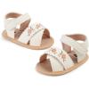 imageInfant Baby Girls Sandals Summer Open Toe Wedding Princess Dress Shoe Soft Sole Baby Shoes for Newborn GirlM2070 White