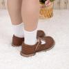 imageMary Jane Little Girls Dress Shoes Toddler Baby Ballet Flats Flower Girls Wedding Party Bow Princess Kid Shoes5304brown