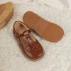 imageMary Jane Little Girls Dress Shoes Toddler Baby Ballet Flats Flower Girls Wedding Party Bow Princess Kid Shoes5304brown