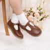 imageMary Jane Little Girls Dress Shoes Toddler Baby Ballet Flats Flower Girls Wedding Party Bow Princess Kid Shoes5304brown