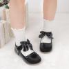 imageMary Jane Little Girls Dress Shoes Toddler Baby Ballet Flats Flower Girls Wedding Party Bow Princess Kid ShoesAblack