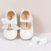 imageMary Jane Little Girls Dress Shoes Toddler Baby Ballet Flats Flower Girls Wedding Party Bow Princess Kid ShoesAwhite