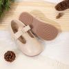 imageMary Jane Little Girls Dress Shoes Toddler Baby Ballet Flats Flower Girls Wedding Party Bow Princess Kid ShoesCapricot