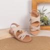 imageToddler Girls Sandals Little Girl Summer Flat Sandal Baby Open Toe Outdoor Beach Holiday Dress ShoesA04beige