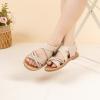 imageToddler Girls Sandals Little Girl Summer Flat Sandal Baby Open Toe Outdoor Beach Holiday Dress ShoesA04beige