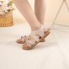 imageToddler Girls Sandals Little Girl Summer Flat Sandal Baby Open Toe Outdoor Beach Holiday Dress ShoesA04beige
