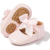imageBaby Mary Jane Flats for Girls with Bowknot Cotton Anti Skid Sole Infant First Walker Princess Dress Crib Wedding ShoesAPink