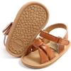imageInfant Baby Girls Sandals Summer Open Toe Wedding Princess Dress Shoe Soft Sole Baby Shoes for Newborn GirlH01Brown