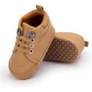 imageBaby Boys Girls Shoes Infant HighTop Ankle Sneakers NonSlip Soft Sole Toddler Prewalker Newborn First Walkers Crib Shoes1aBrown