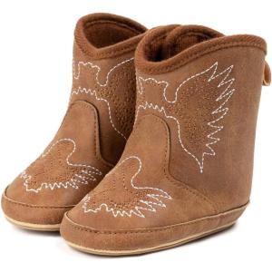imageBaby Western Cowboy Boots Infant Boys Girls NonSlip Soft Sole Booties Toddler Newborn First Walker Crib Shoes3167Brown