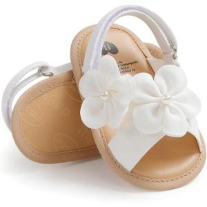 imageInfant Baby Girls Sandals Summer Open Toe Wedding Princess Dress Shoe Soft Sole Baby Shoes for Newborn Girl2012 White