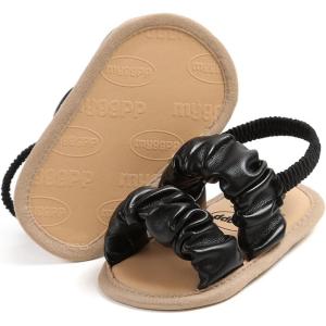 imageInfant Baby Girls Sandals Summer Open Toe Wedding Princess Dress Shoe Soft Sole Baby Shoes for Newborn GirlD01Black
