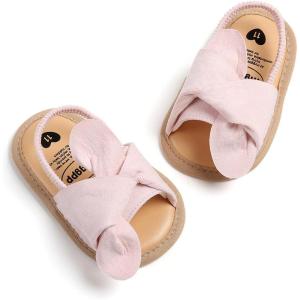 imageInfant Baby Girls Sandals Summer Open Toe Wedding Princess Dress Shoe Soft Sole Baby Shoes for Newborn GirlF01Pink
