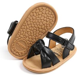 imageInfant Baby Girls Sandals Summer Open Toe Wedding Princess Dress Shoe Soft Sole Baby Shoes for Newborn GirlH01Black