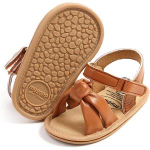 imageInfant Baby Girls Sandals Summer Open Toe Wedding Princess Dress Shoe Soft Sole Baby Shoes for Newborn GirlH01Brown