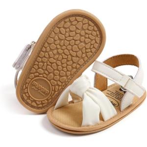 imageInfant Baby Girls Sandals Summer Open Toe Wedding Princess Dress Shoe Soft Sole Baby Shoes for Newborn GirlH01White