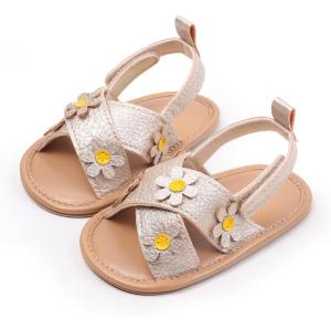 imageInfant Baby Girls Sandals Summer Open Toe Wedding Princess Dress Shoe Soft Sole Baby Shoes for Newborn GirlR01Gold