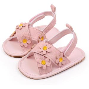 imageInfant Baby Girls Sandals Summer Open Toe Wedding Princess Dress Shoe Soft Sole Baby Shoes for Newborn GirlR01Pink