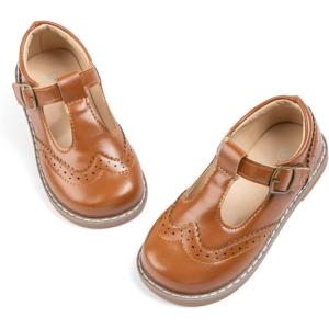 imageMary Jane Little Girls Dress Shoes Toddler Baby Ballet Flats Flower Girls Wedding Party Bow Princess Kid Shoes5304light Brown