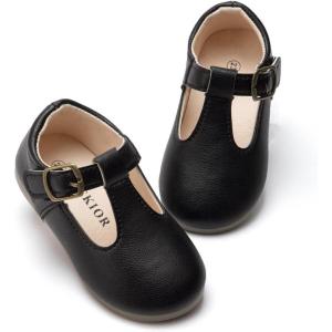 imageMary Jane Little Girls Dress Shoes Toddler Baby Ballet Flats Flower Girls Wedding Party Bow Princess Kid ShoesBblack