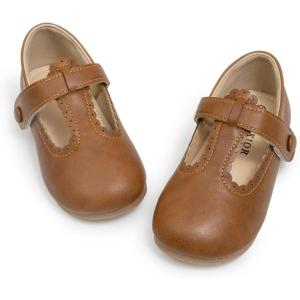 imageMary Jane Little Girls Dress Shoes Toddler Baby Ballet Flats Flower Girls Wedding Party Bow Princess Kid ShoesCbrown