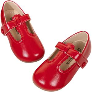 imageMary Jane Little Girls Dress Shoes Toddler Baby Ballet Flats Flower Girls Wedding Party Bow Princess Kid ShoesCred