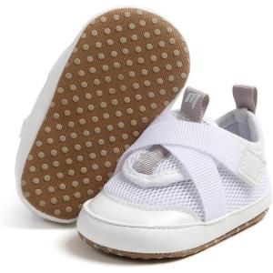 imageNewborn Baby Boys Girls Sneakers Infant HighTop Shoes Breathable NonSlip Soft Sole Toddler Prewalker First Walkers Crib ShoesBWhite