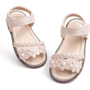 imageToddler Girls Sandals Little Girl Summer Flat Sandal Baby Open Toe Outdoor Beach Holiday Dress Shoes5249 Pink